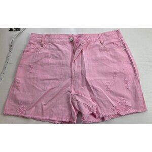 NEW. Women's Distressed Raw-Edge Dusty Pink  Washed Shorts size XL